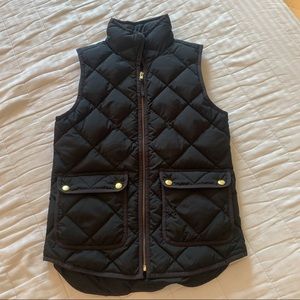 J Crew Black Puffer Vest